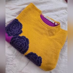 Vibrant Yellow and Purple Women's Sweater